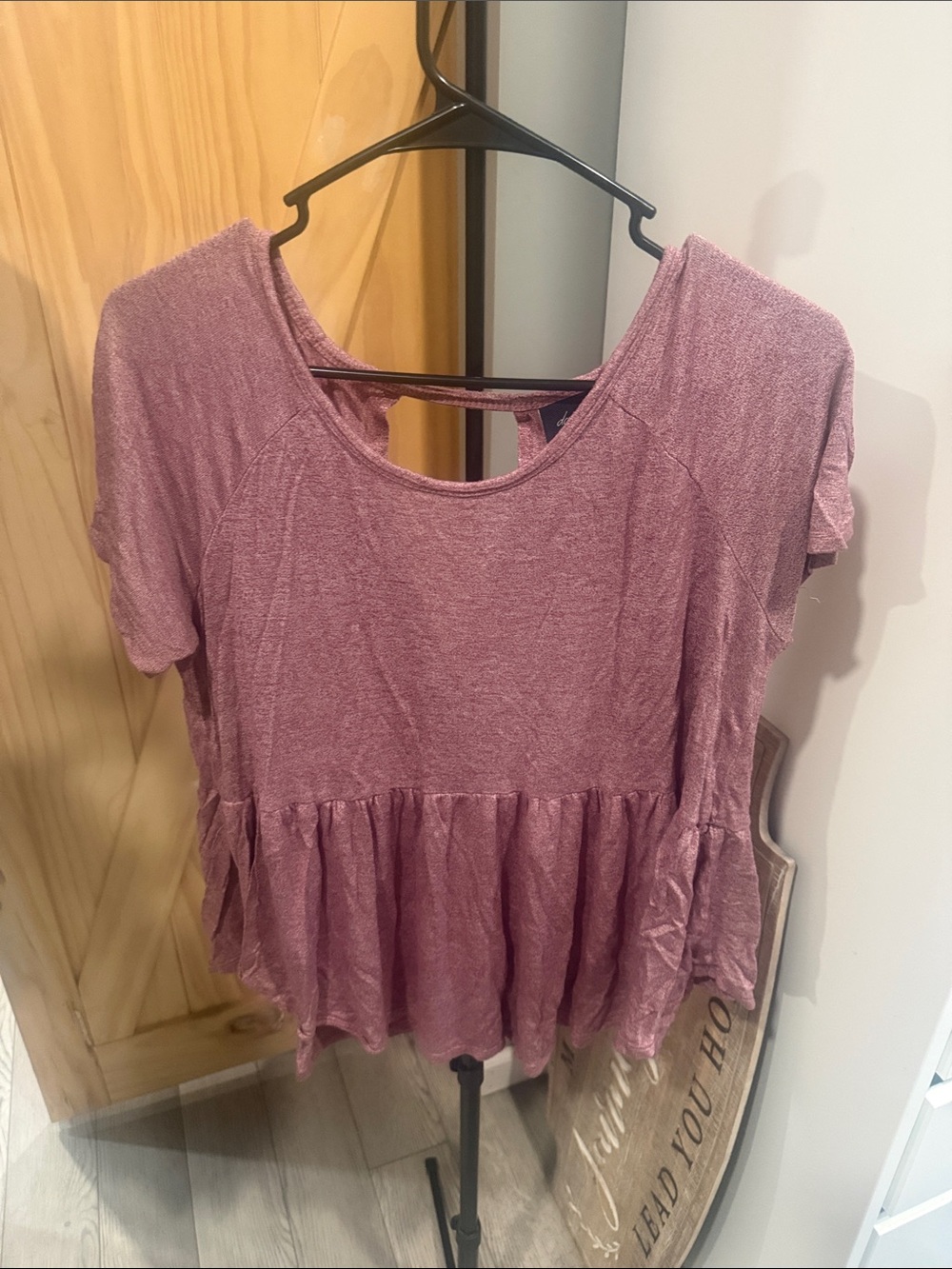 Daytrip Short Sleeve Peplum Top in Dusty Mauve
